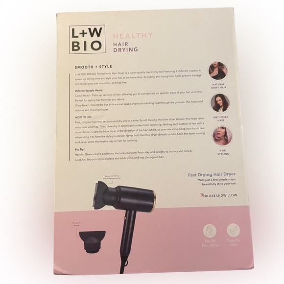 Luxe + Willow Hair Dryer BNIB - Picture 3 of 3